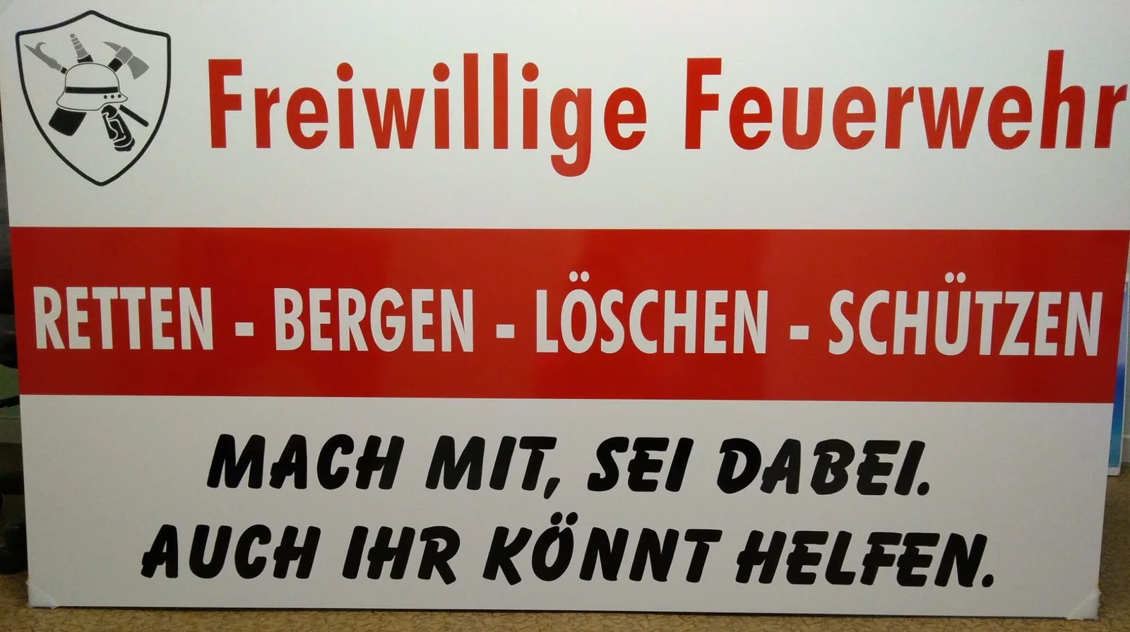 Schild Freiwillige Feuerwehr – Werbeschild von PrintLine Werbetechnik aus Stendal